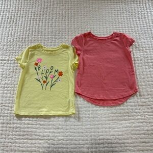Kids Floral Yellow and Pink T-Shirts